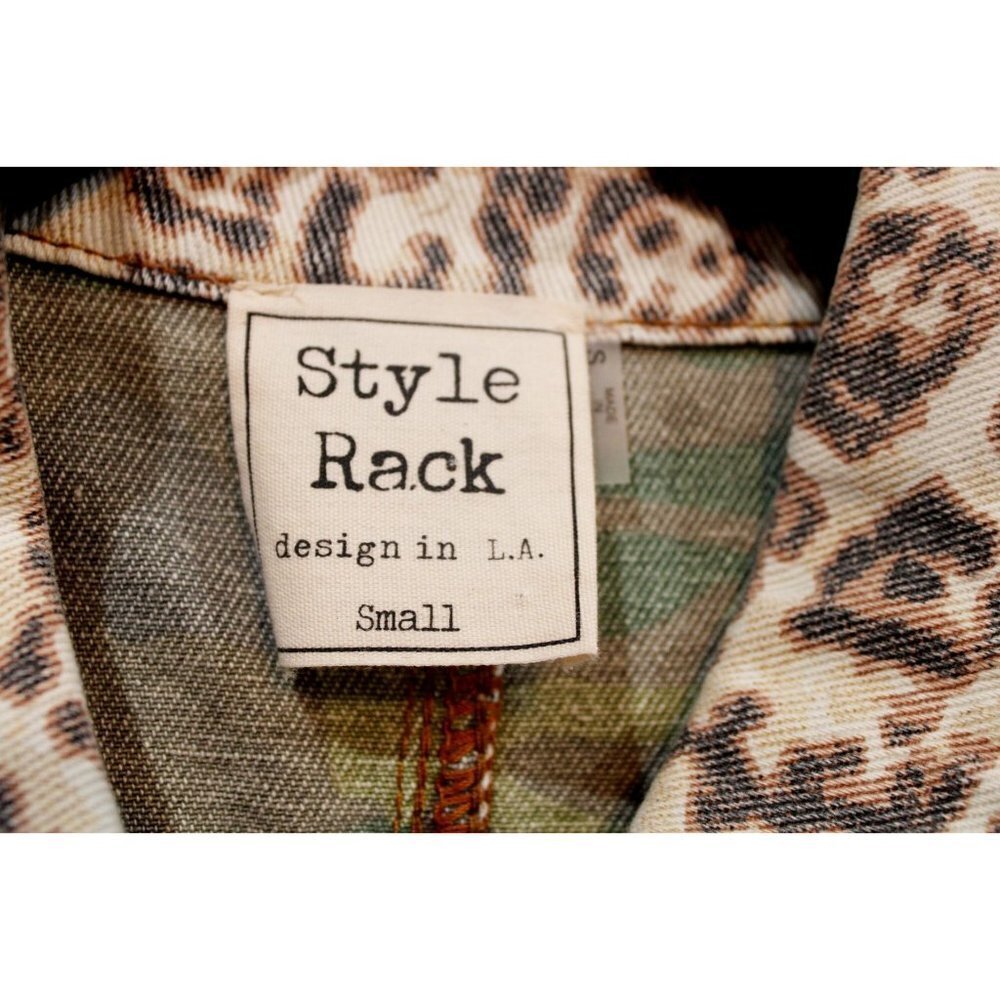 Style Rack Cheetah Print Distressed Button Up Jacket Small S - Picture 8 of 8